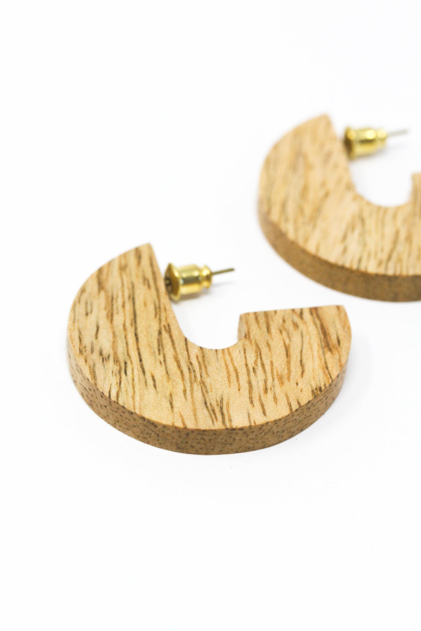 Wood Disc Earrings - Mango Wood