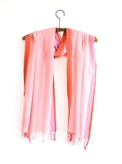 Chevron Border Scarf - Prism Pink