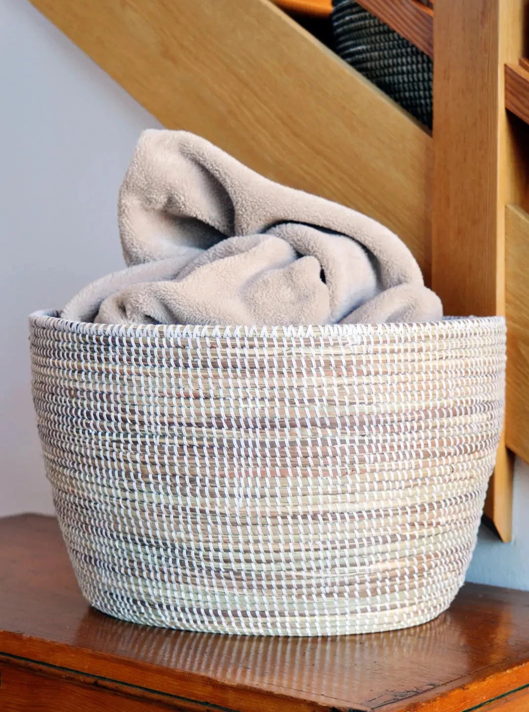 Solid White Knitting Basket (Pick up or local delivery only)