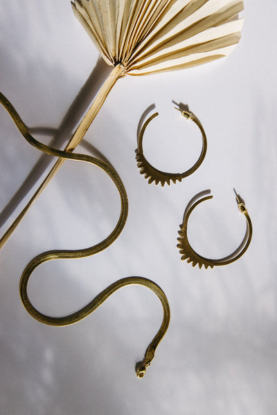 Spiked Brass Hoops