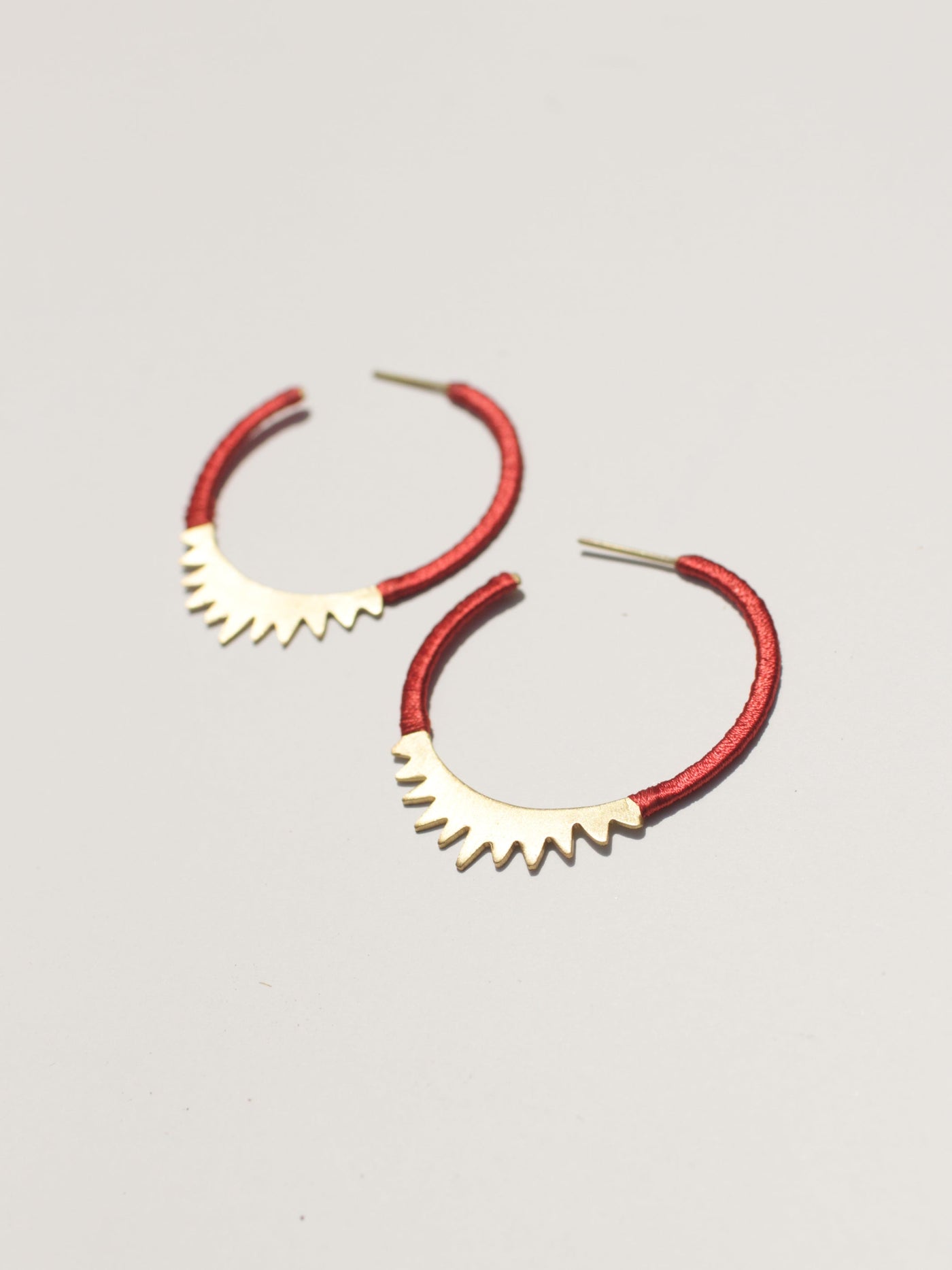 Spiked Brass Hoops