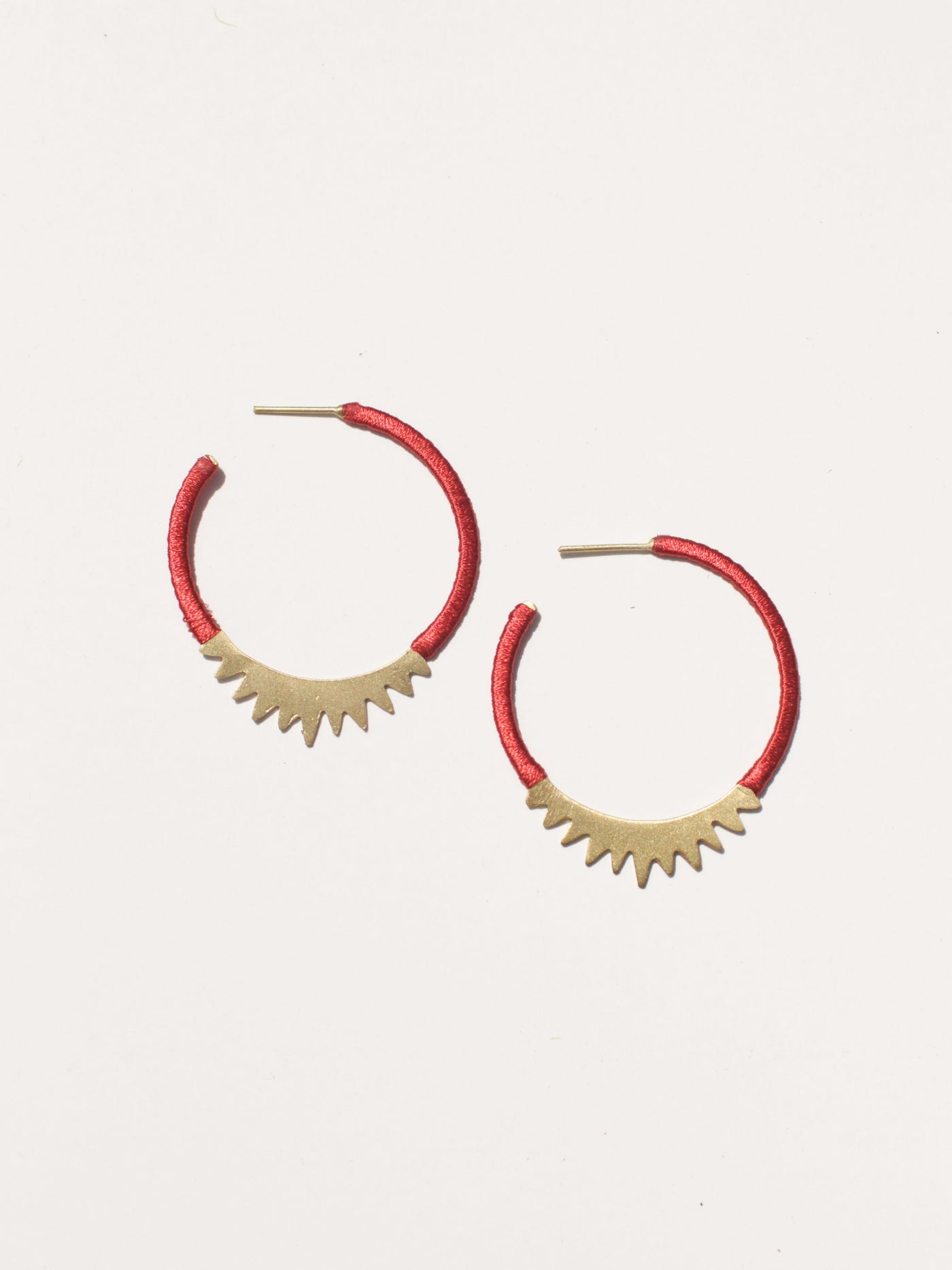 Spiked Brass Hoops