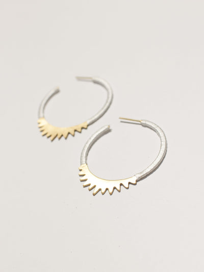 Spiked Brass Hoops