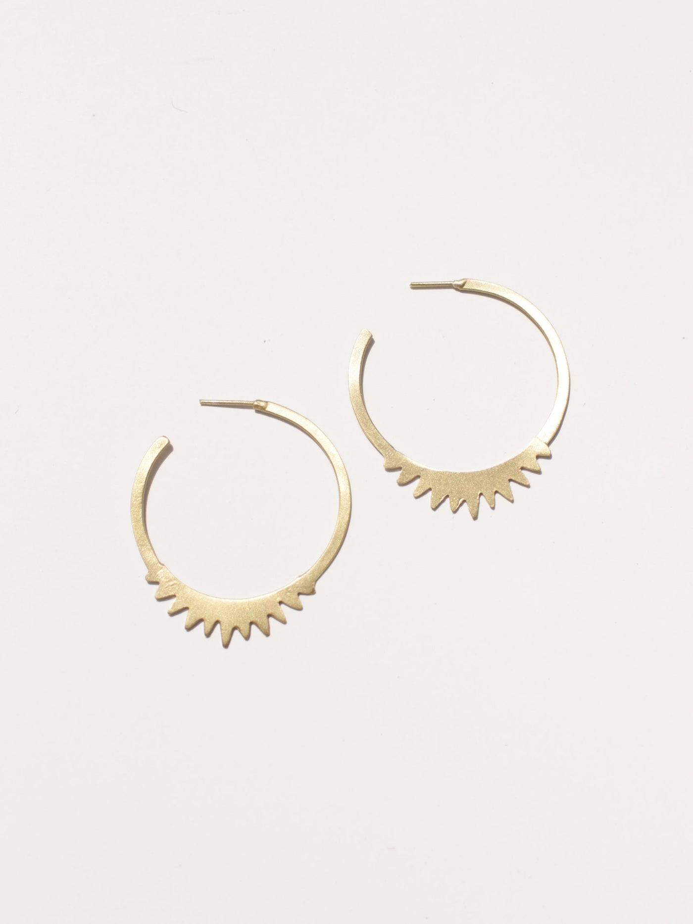 Spiked Brass Hoops