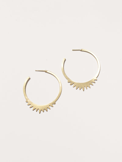 Spiked Brass Hoops