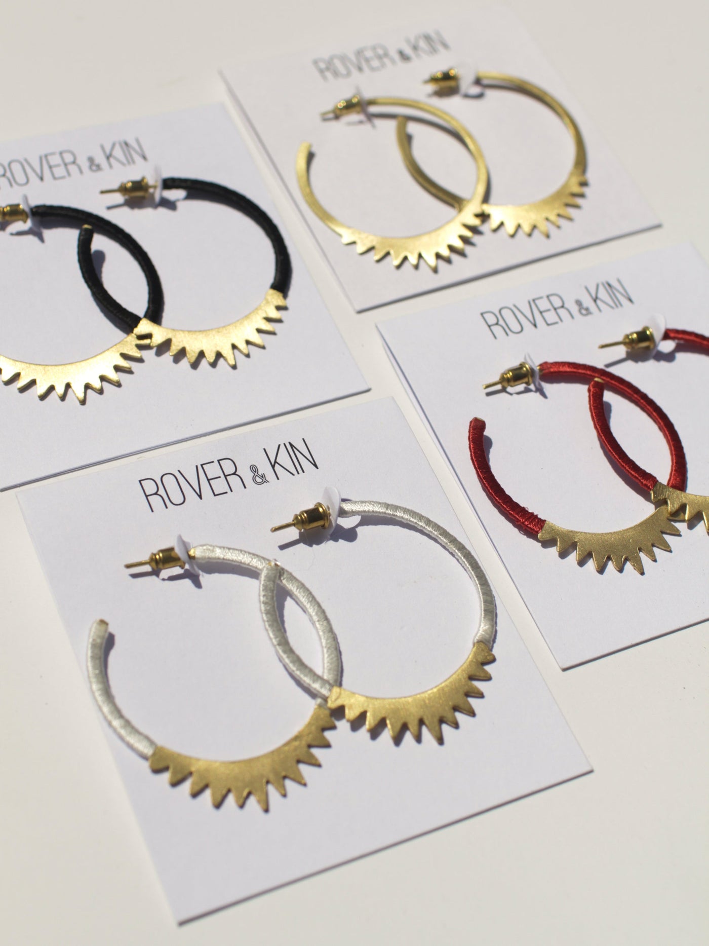 Spiked Brass Hoops