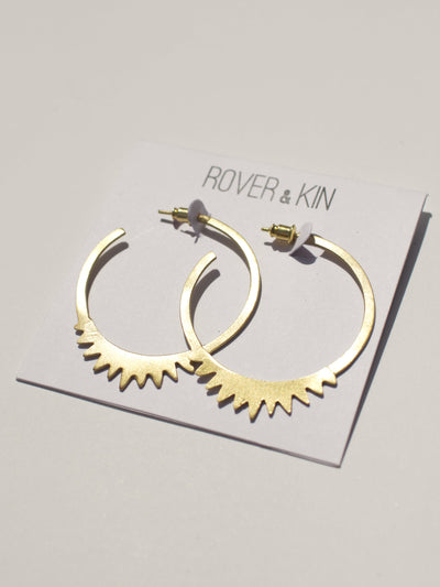 Spiked Brass Hoops