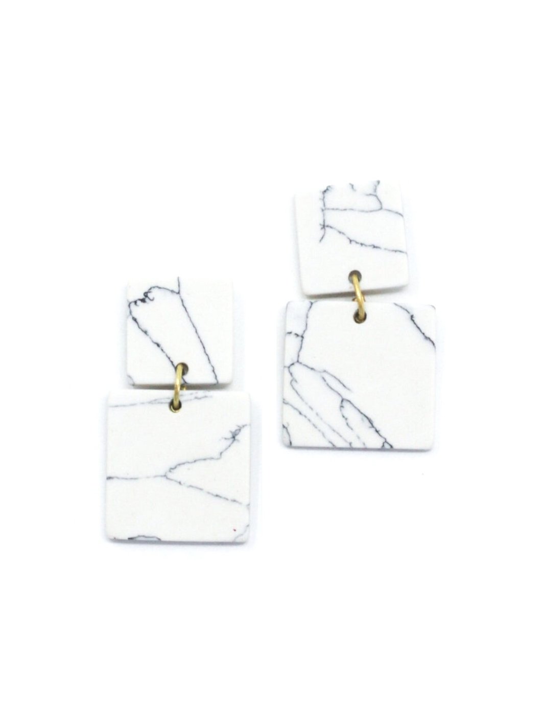 Square Marble Earrings