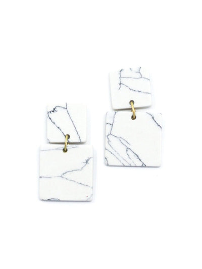 Square Marble Earrings