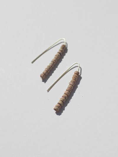 Teak Beaded Threader Earrings