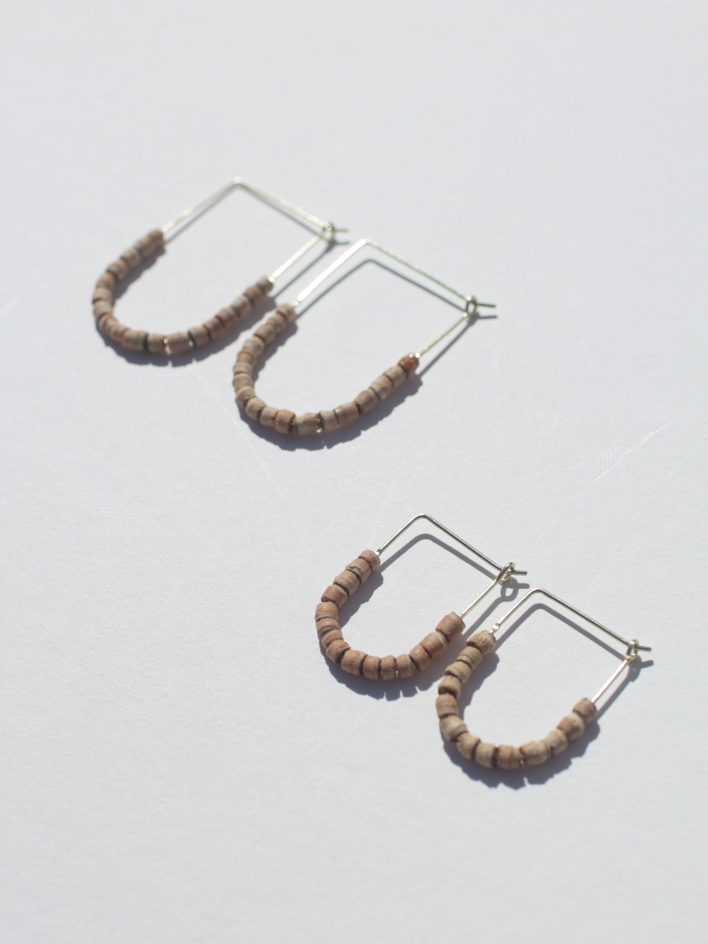 Teak Beaded Drape Earrings