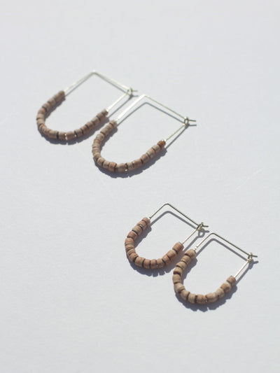 Teak Beaded Drape Earrings