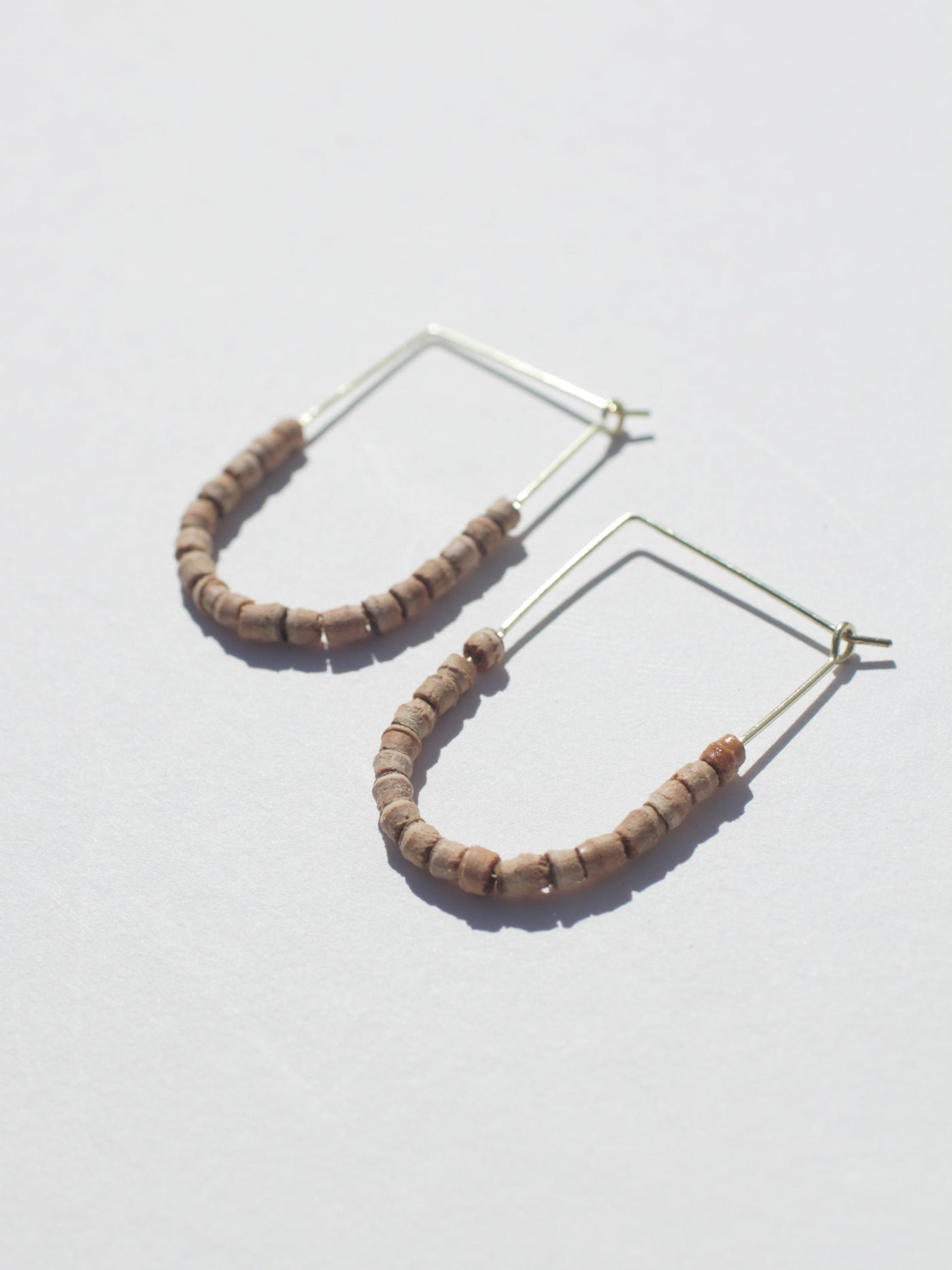 Teak Beaded Drape Earrings