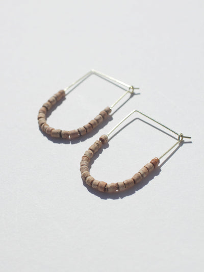 Teak Beaded Drape Earrings