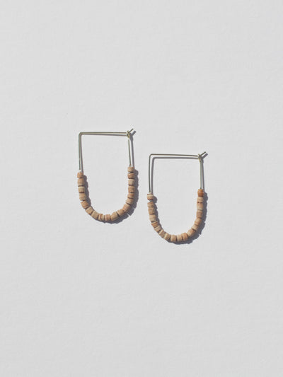 Teak Beaded Drape Earrings