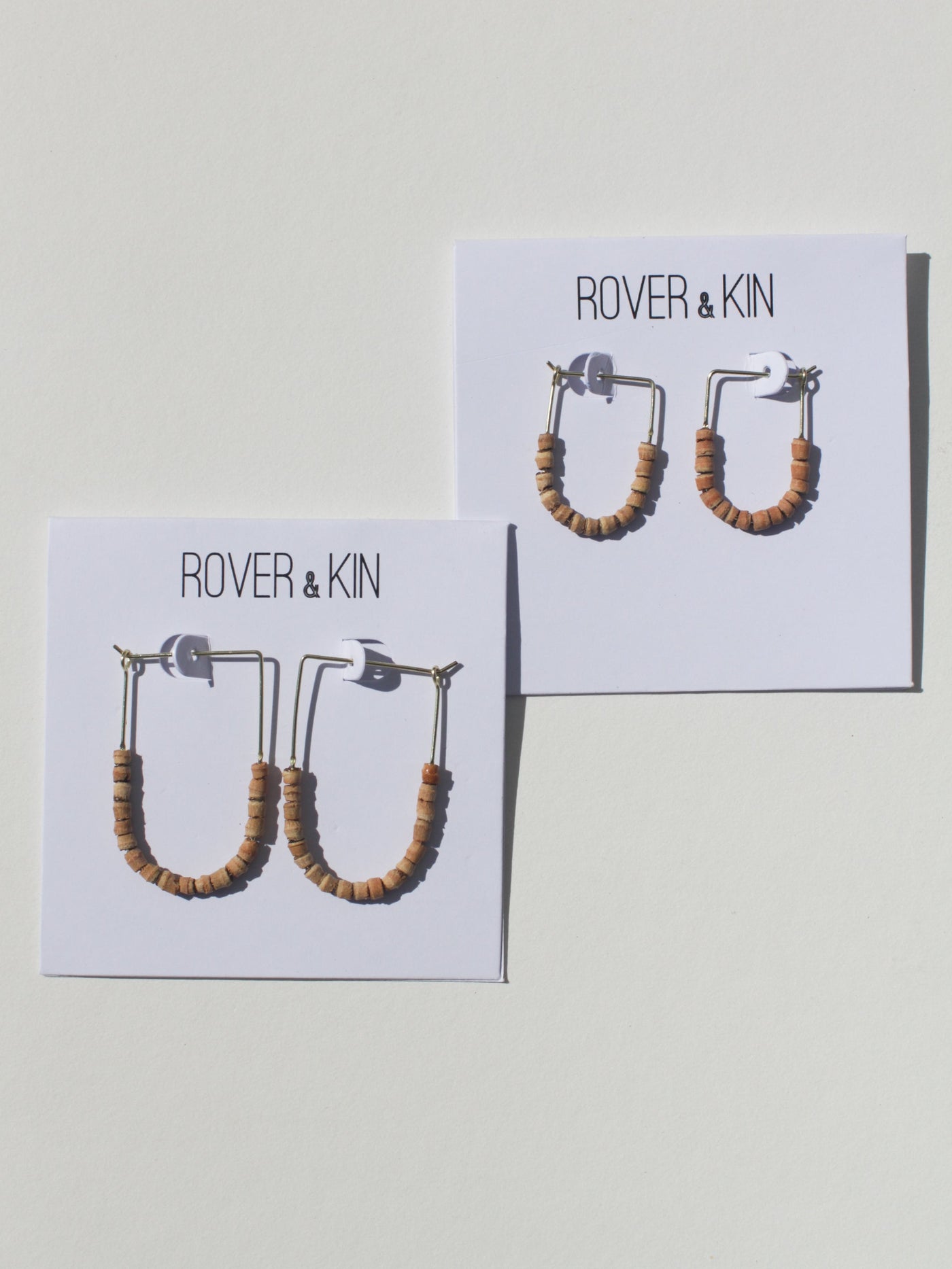 Teak Beaded Drape Earrings
