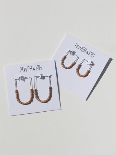 Teak Beaded Drape Earrings