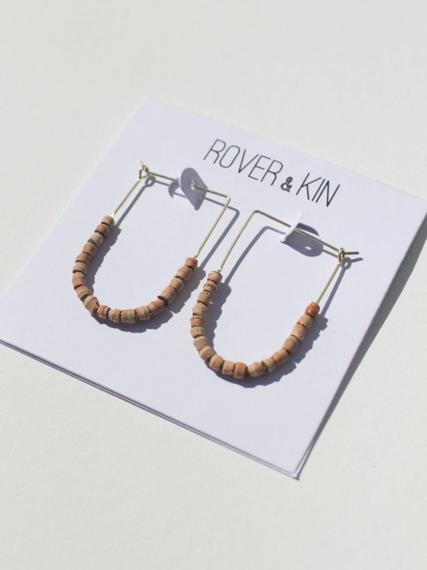 Teak Beaded Drape Earrings