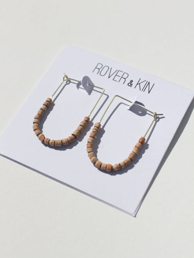 Teak Beaded Drape Earrings