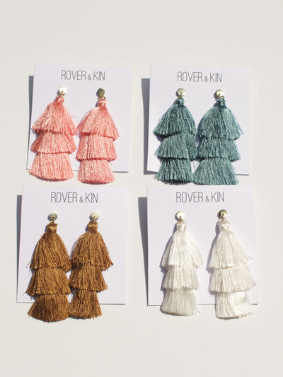 Tiered Tassel Earrings - Four Colors