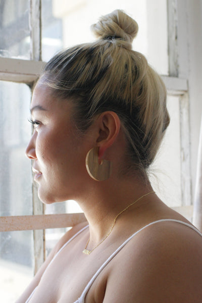 Wood Disc Earrings - Mango Wood