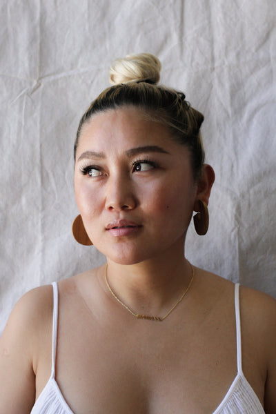 Wood Disc Earrings - Mango Wood