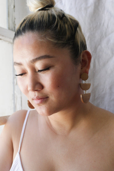 Wood Triad Earrings