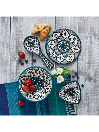 Teal Jasmine Ceramic Cheese Platter