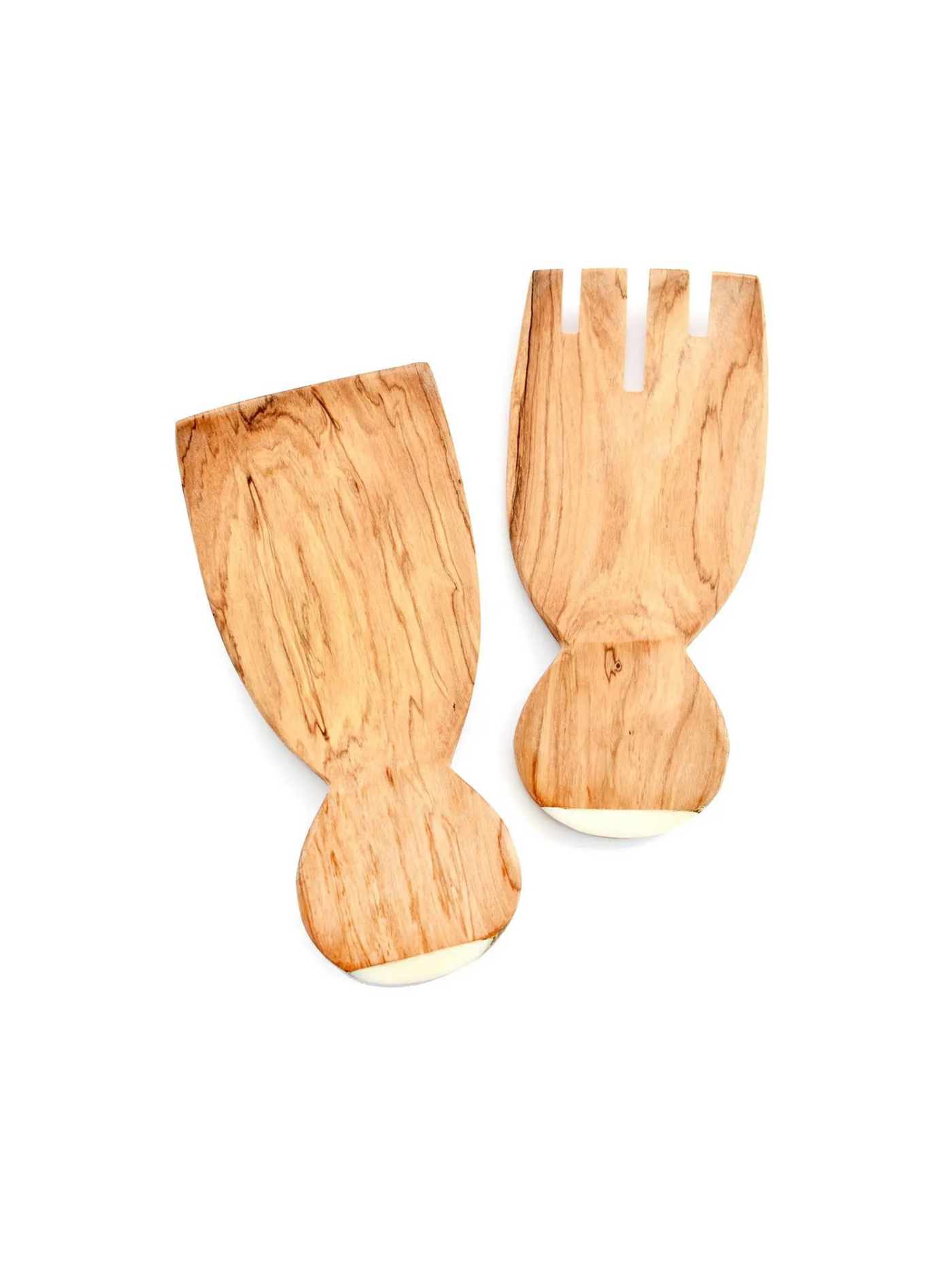 Kenyan Olive Wood Paddle Salad Servers